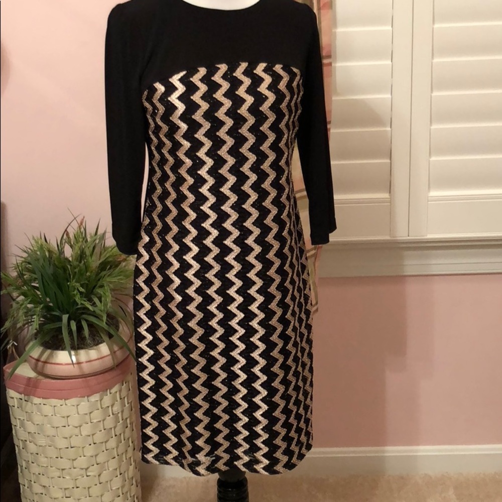 Chico’s gold/black party dress
